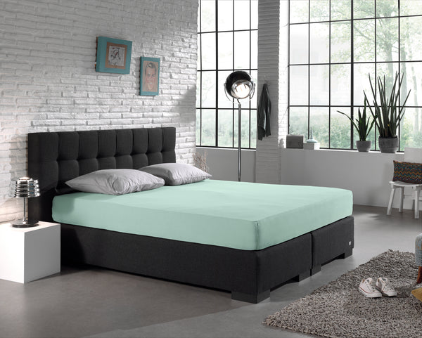 Enkel Jersey 135 gr. Hoeslaken Pastel Blauw