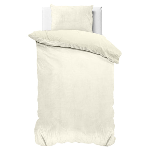 Velvet Uni Dekbedovertrek Creme