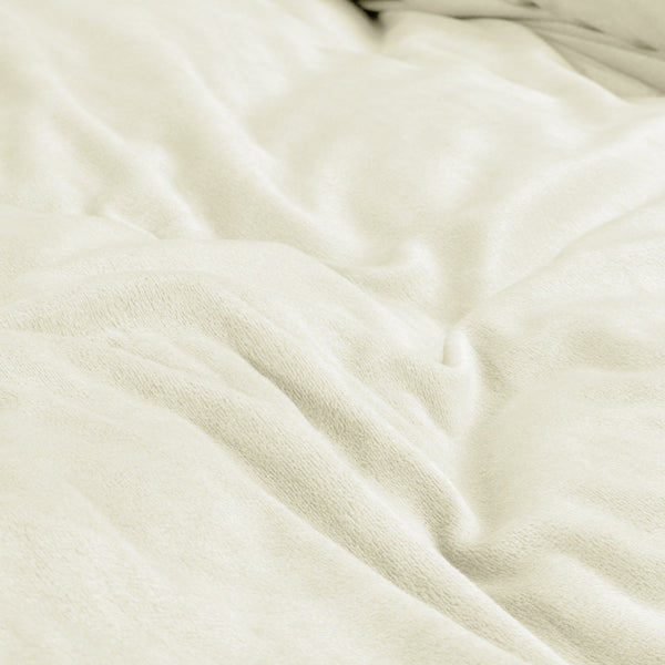 Velvet Uni Dekbedovertrek Creme
