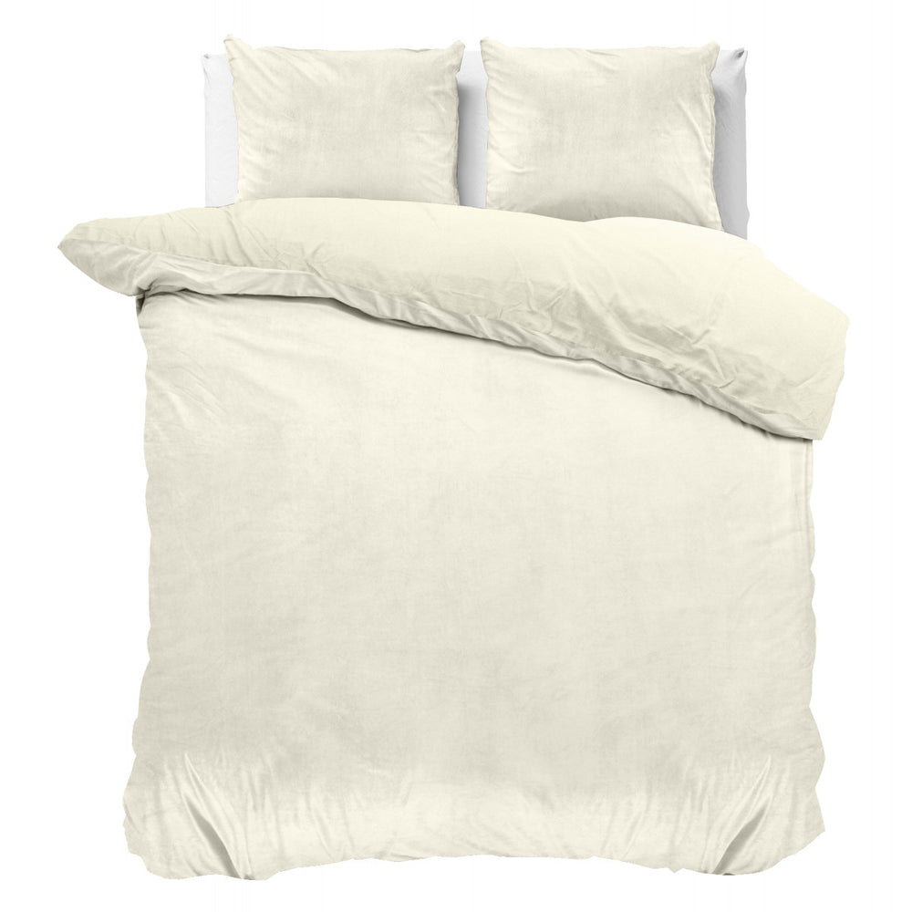 Velvet Uni Dekbedovertrek Creme