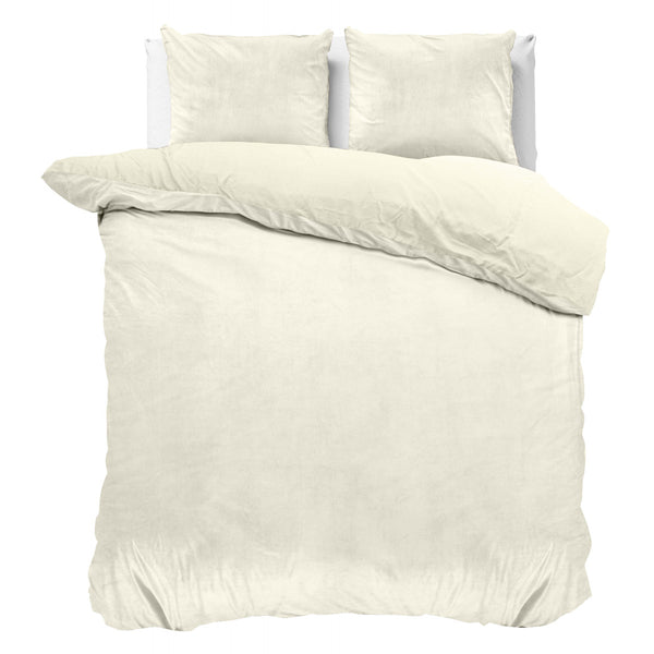 Velvet Uni Dekbedovertrek Creme