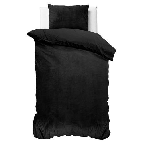 Velvet Uni Dekbedovertrek Zwart