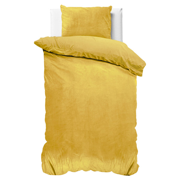 Velvet Uni Dekbedovertrek Goud