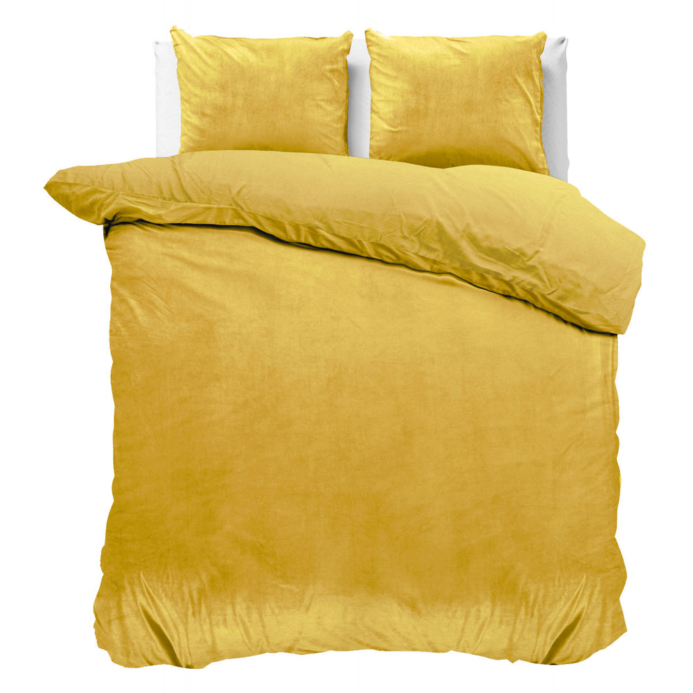 Velvet Uni Dekbedovertrek Goud