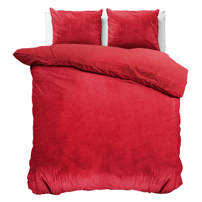 Velvet Uni Dekbedovertrek Rood
