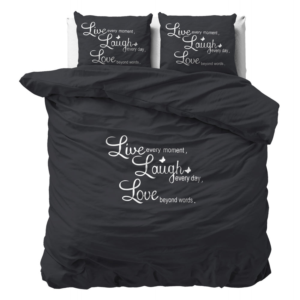 Live, laugh and love Antraciet