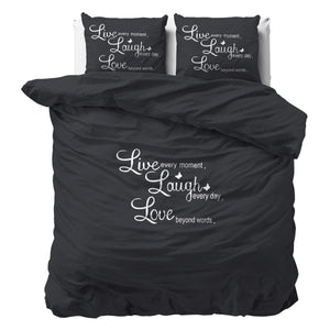 Live, laugh and love Antraciet