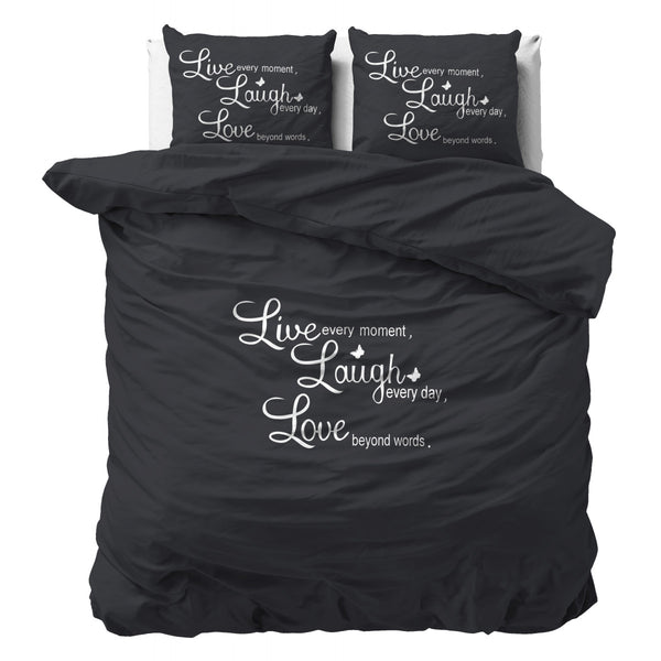 Live, laugh and love Antraciet