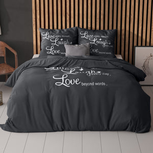 Live, laugh and love Antraciet