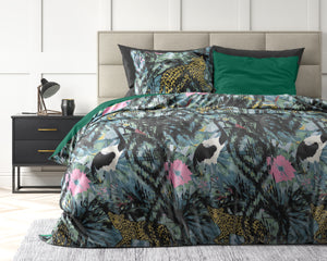 Velvet Botanical forest Green