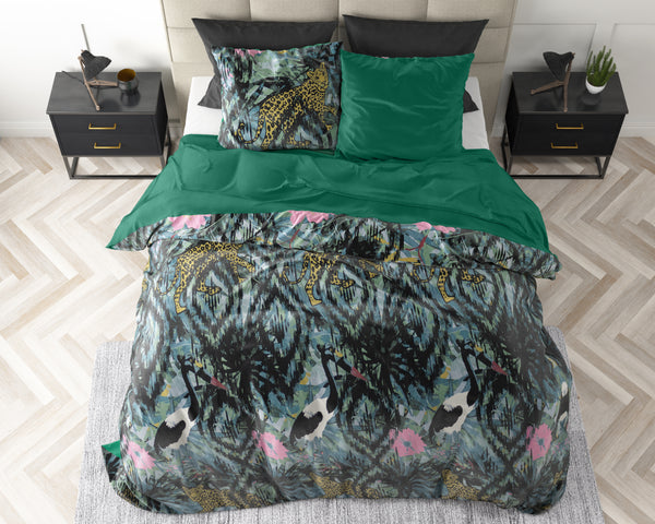 Velvet Botanical forest Green