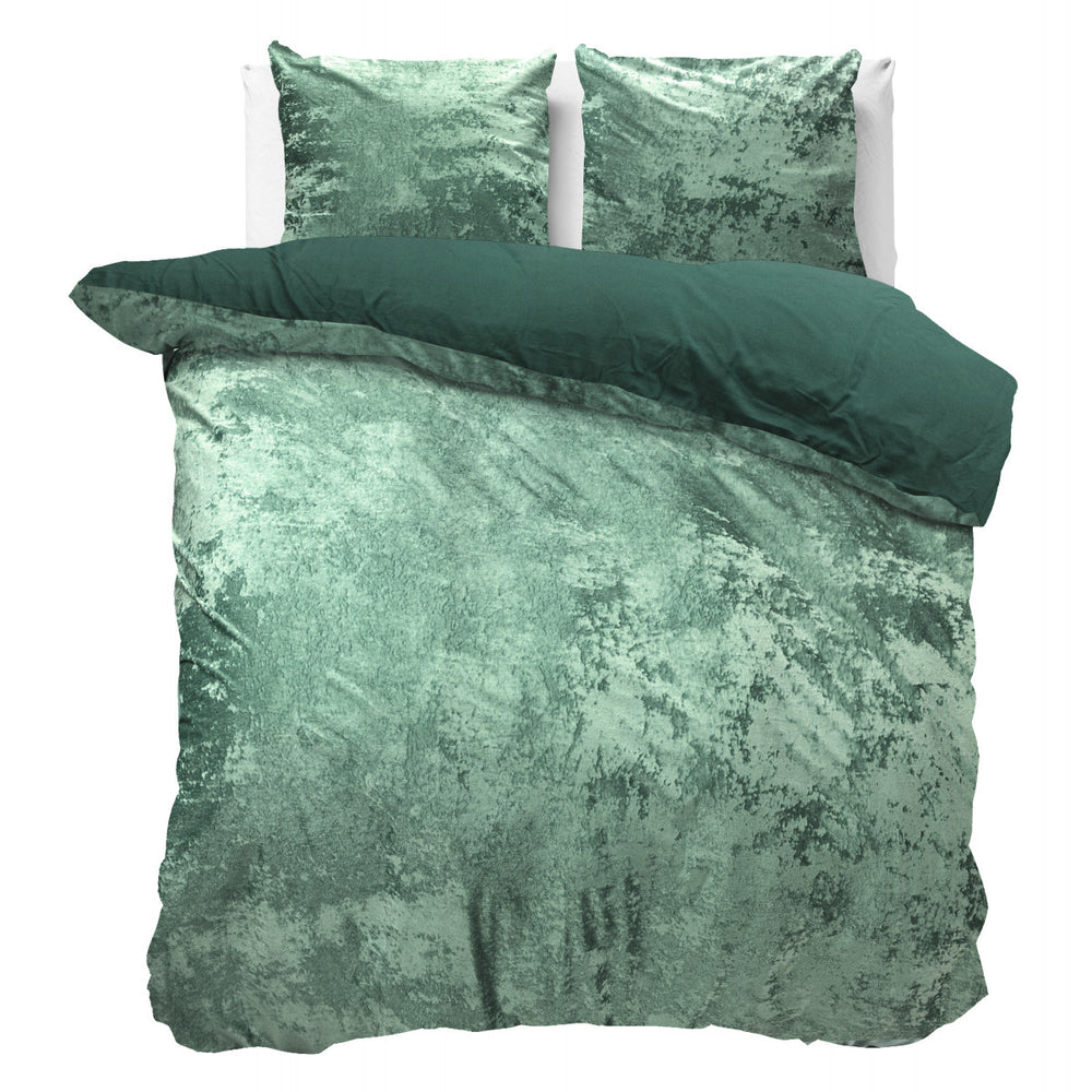 Crushed Velvet Cotton Bottle Donker Groen