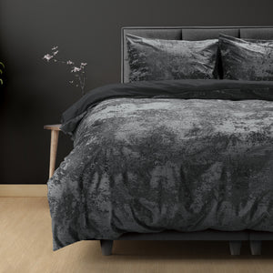 Crushed Velvet Cotton Volcanic Antraciet