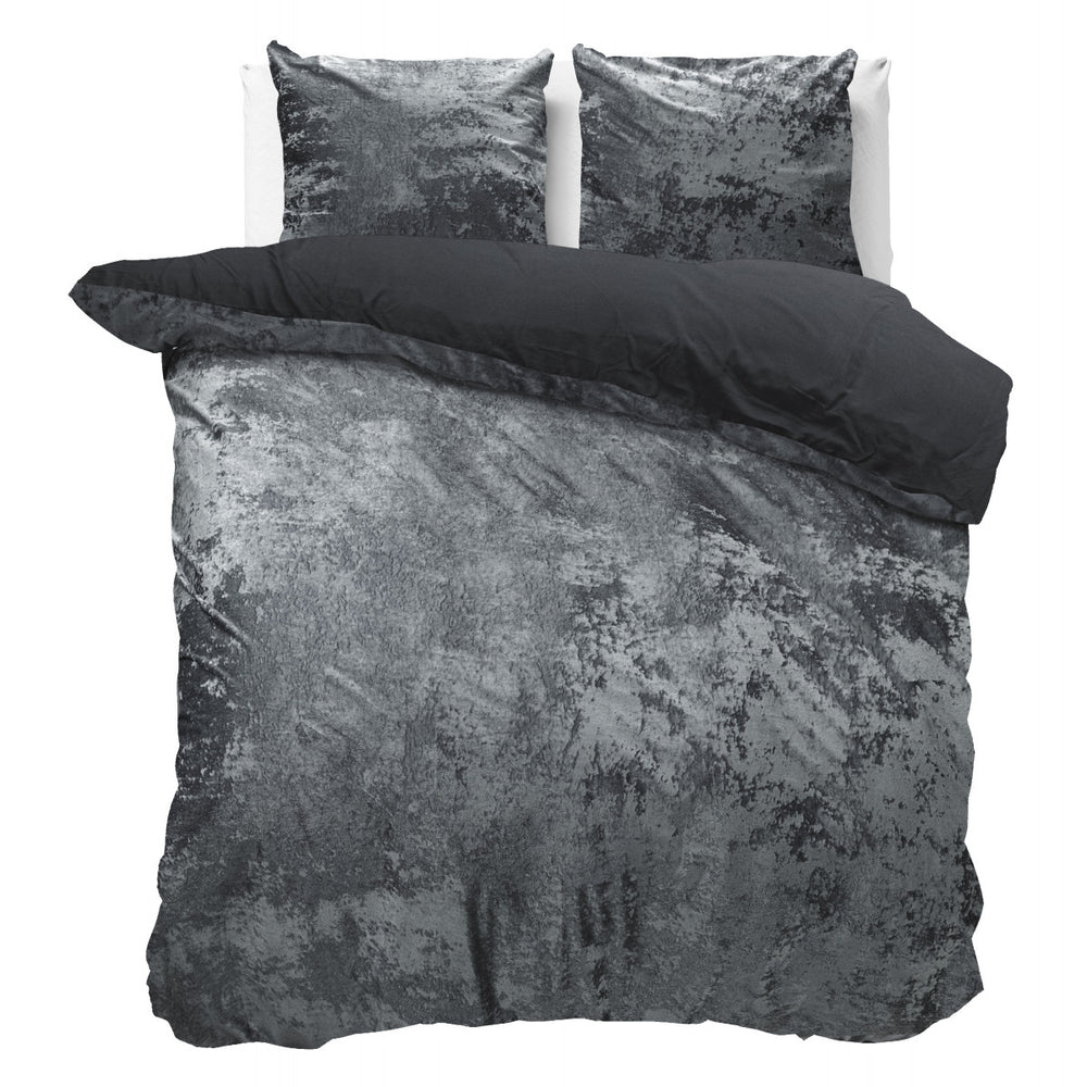 Crushed Velvet Cotton Volcanic Antraciet