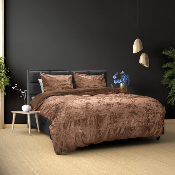 Crushed Velvet Katoen Wood Bruin