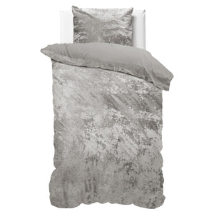 Crushed Velvet Katoen Metallic Zilver