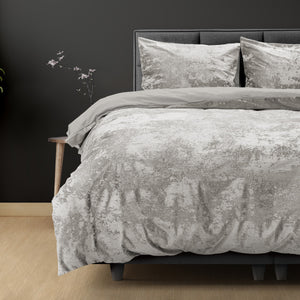 Crushed Velvet Katoen Metallic Zilver