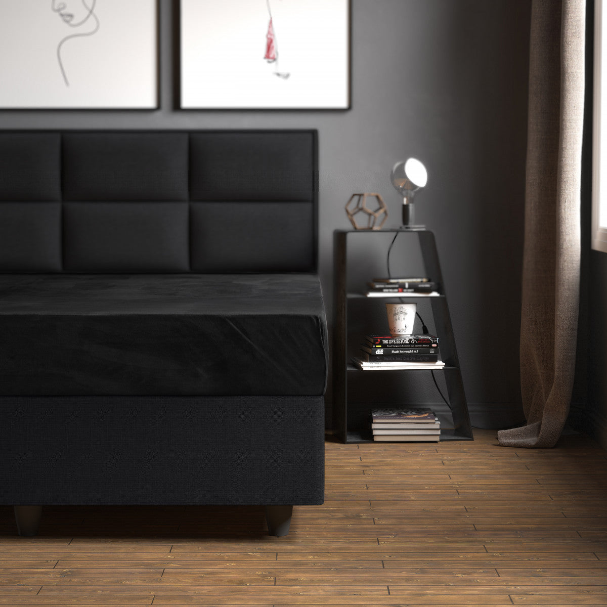 Velvet Hoeslaken Zwart
