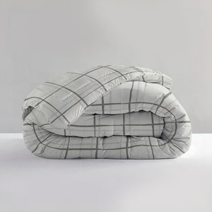 All-in one Lazy dekbed Deep check Wit Met Kussenslopen
