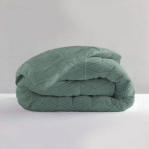 All-in one Lazy dekbed Dorian Groen Met Kussenslopen