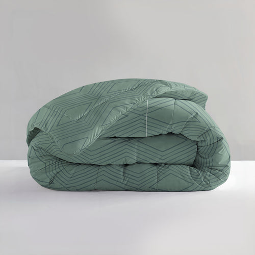 All-in one Lazy dekbed Dorian Groen Met Kussenslopen