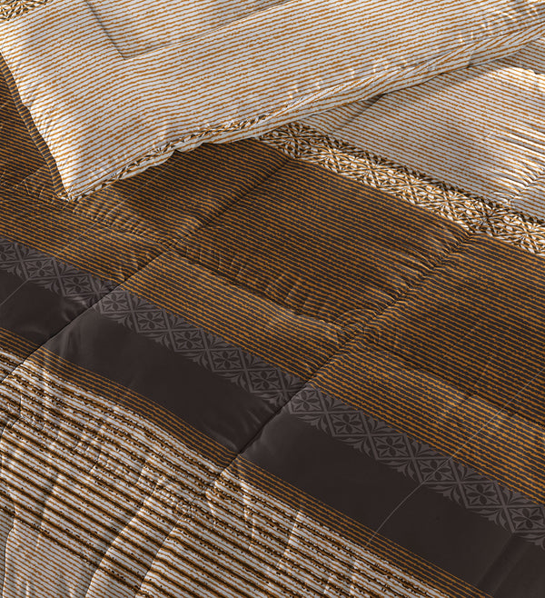 All-in one Lazy dekbed Marina Taupe Met Kussenslopen