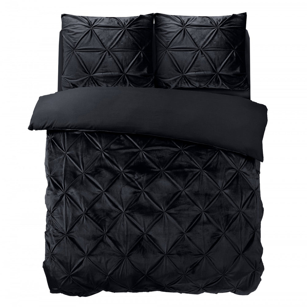 Velvet Pintuck Zwart