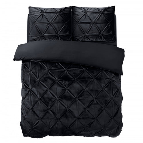 Velvet Pintuck Zwart