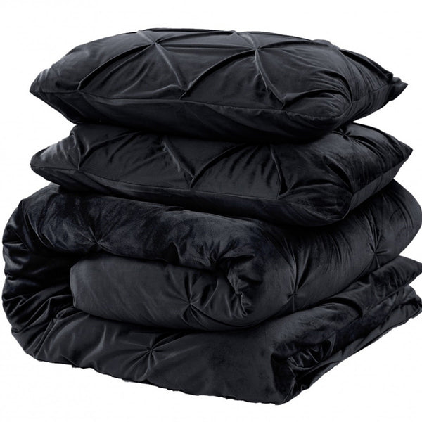 Velvet Pintuck Zwart