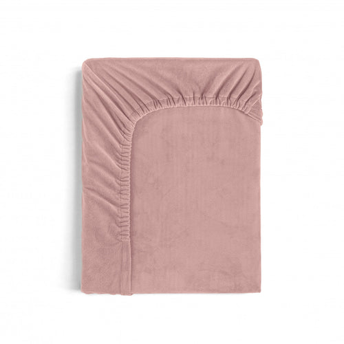 Velvet hoeslaken Oud Roze