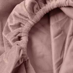 Velvet hoeslaken Oud Roze