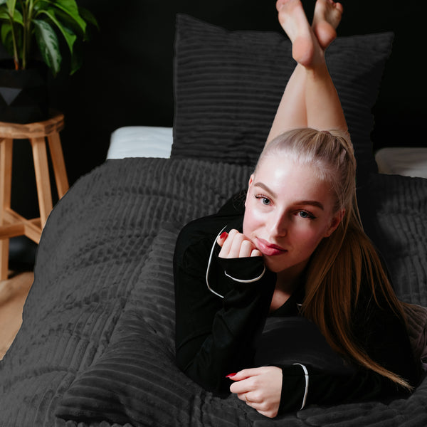 Rib Teddy Zwart