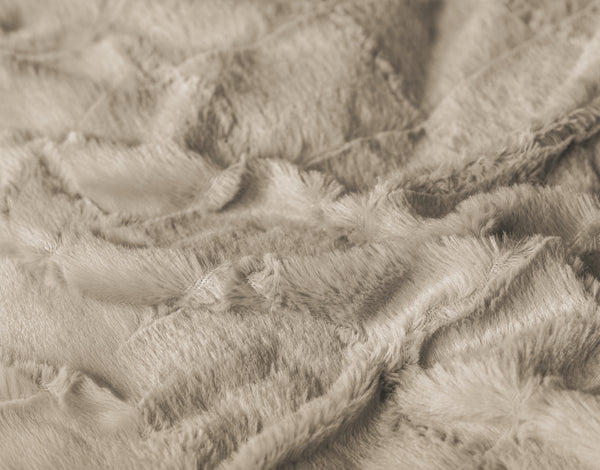 Faux Fur Check Beige