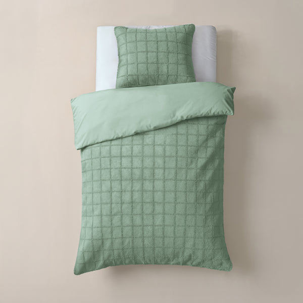 Faux Fur Check Donker Groen