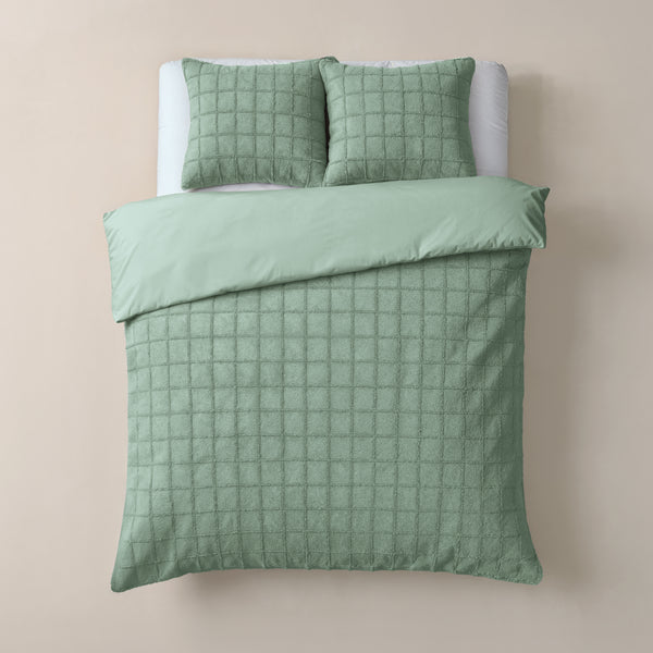 Faux Fur Check Donker Groen