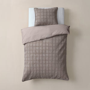 Faux Fur Check Taupe