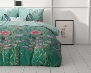 Flower & Birds Turquoise