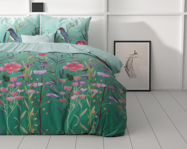 Flower & Birds Turquoise