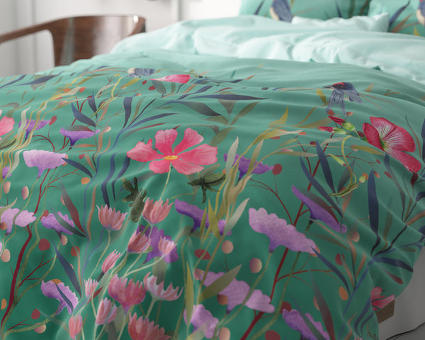 Flower & Birds Turquoise