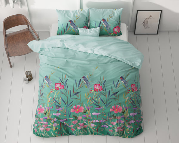 Flower & Birds Turquoise