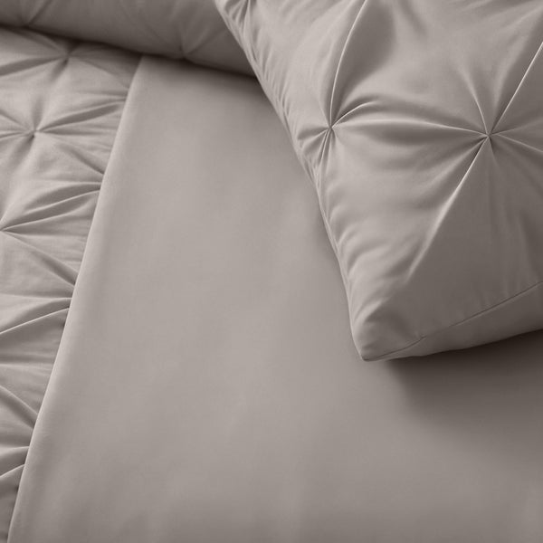 Bettwäsche - Border Pintuck Taupe/Grau