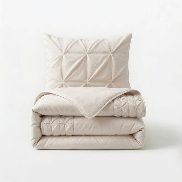 Dekbedovertrek - Border Pintuck Beige