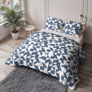 Dekbed Zonder Overtrek - Mado Blauw Met Kussenslopen