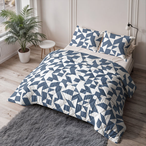 Dekbed Zonder Overtrek - Mado Blauw Met Kussenslopen