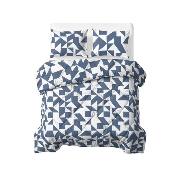 Dekbed Zonder Overtrek - Mado Blauw Met Kussenslopen