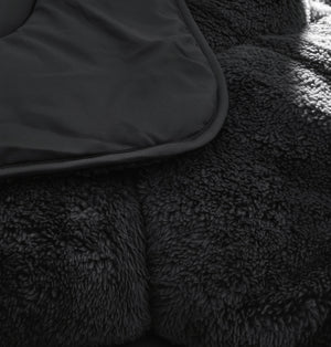 Dekbed Zonder Overtrek - Lazy Dekbed Teddy Zwart Met Kussenslopen