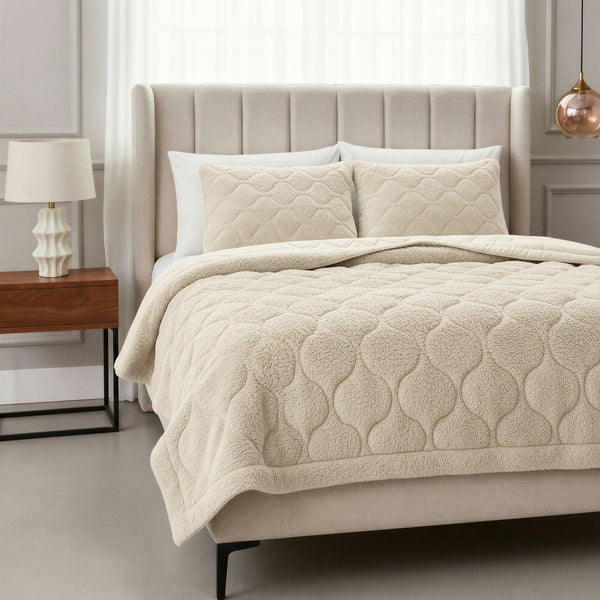 Dekbed Zonder Overtrek - Lazy Dekbed Teddy Beige Met Kussenslopen
