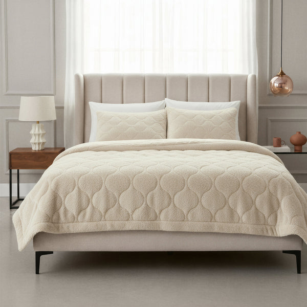 Dekbed Zonder Overtrek - Lazy Dekbed Teddy Beige Met Kussenslopen