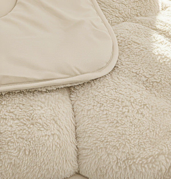 Dekbed Zonder Overtrek - Lazy Dekbed Teddy Beige Met Kussenslopen