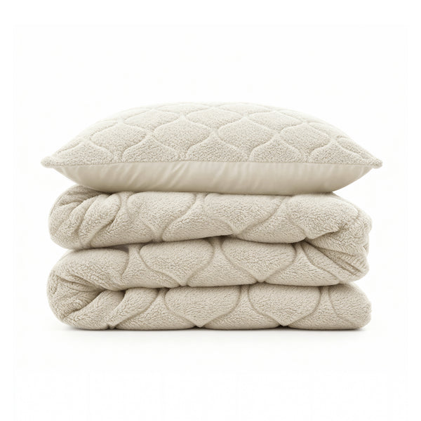 Dekbed Zonder Overtrek - Lazy Dekbed Teddy Beige Met Kussenslopen